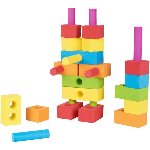 Spark. Create. Imagine. Foam Peg Building Block Toy Play Set, 100 Pieces - Walmart.com | Walmart (US)