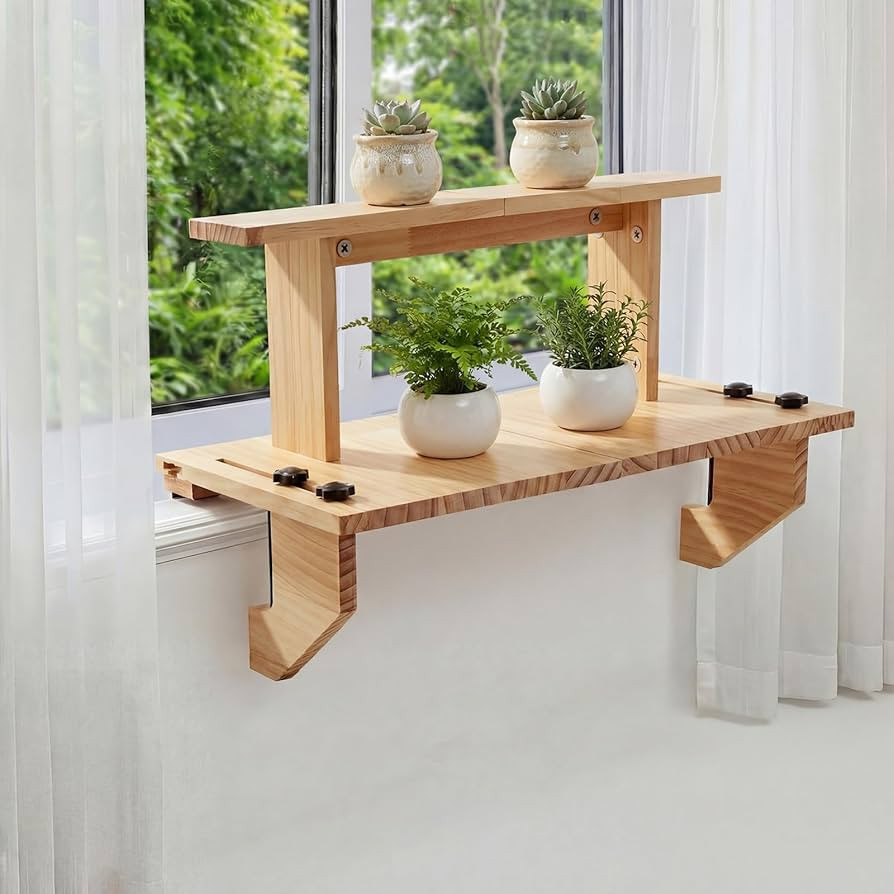 Double-layer Window Sill Extender Plant Shelf, 20+21 Inch Detachable Adjustable Window Sill Exten... | Amazon (US)