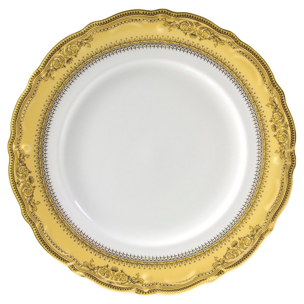 Ten Strawberry Street Vanessa Gold Dinner Plate Set of 6, White/Gold Band | Target