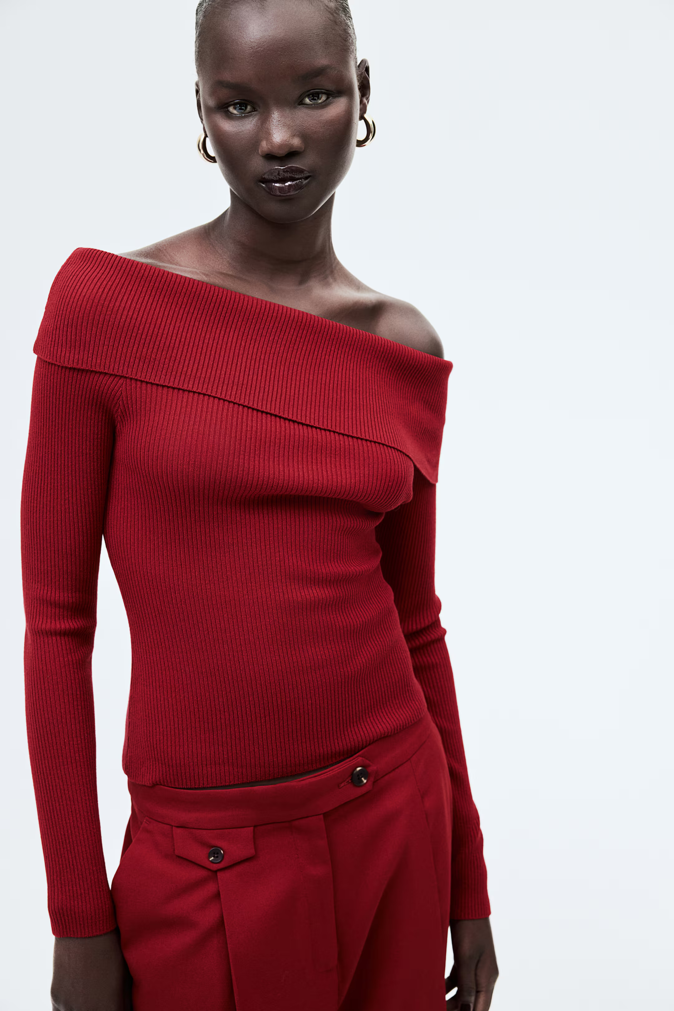 Rib-knit Off-the-shoulder Top | H&M (US + CA)