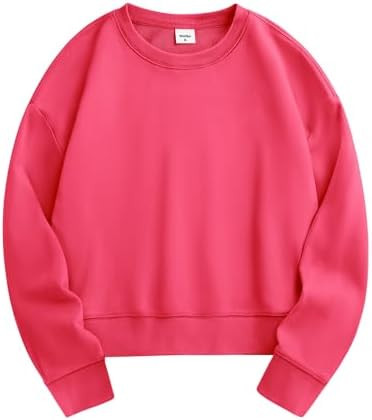 Stelle Cropped Sweatshirts for Women Cotton Long Sleeve Crop Tops Crewneck Pullover Oversized Swe... | Amazon (US)