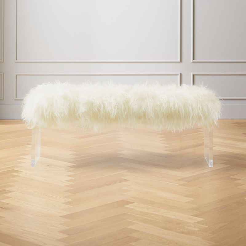 Acrylic Sheepskin Bench + Reviews | CB2 | CB2