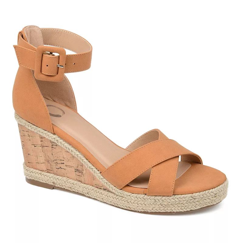 Journee Collection Telyn Women's Espadrille Wedge Sandals, Size: 5.5, Brown | Kohl's