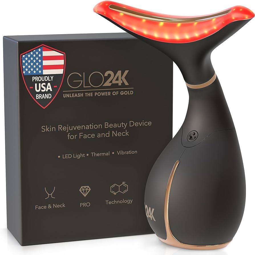 GLO24K Red Light Skin Rejuvenation Beauty Device for Face and Neck. Based on Triple Action LED, T... | Amazon (US)