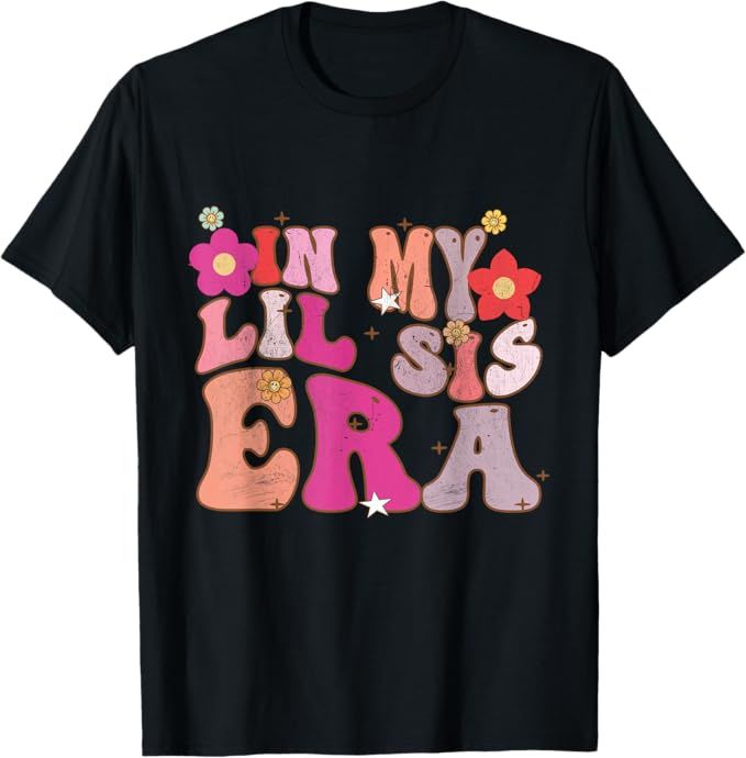 Groovy In My Lil Sis Era Retro Sister Toddler Kids Youth T-Shirt | Amazon (US)