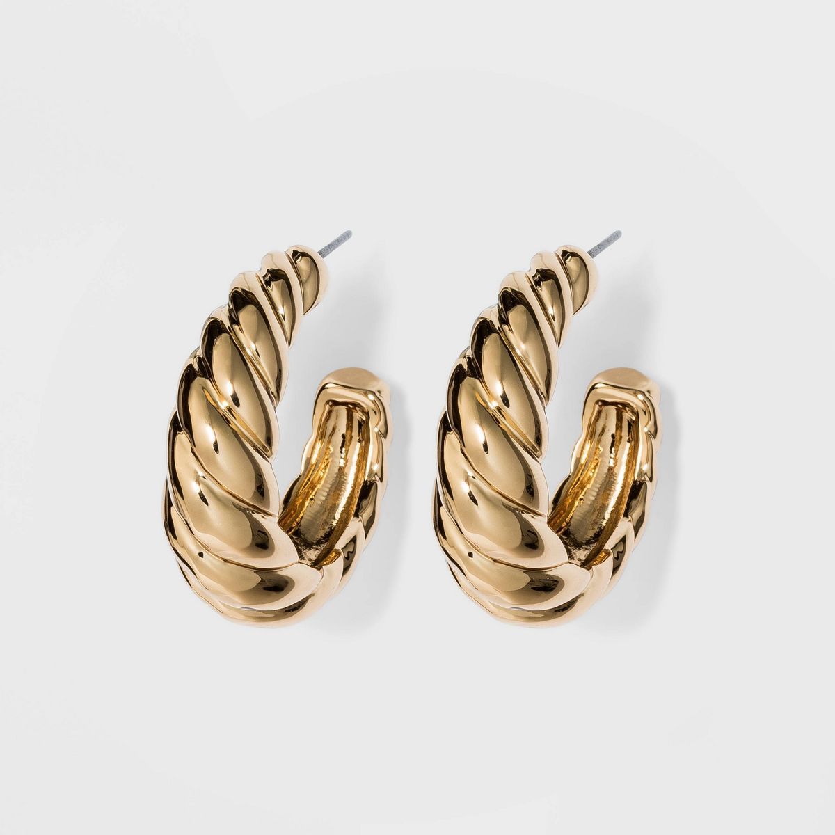 Textured Metal Small Hoop Earrings - A New Day™ Gold | Target