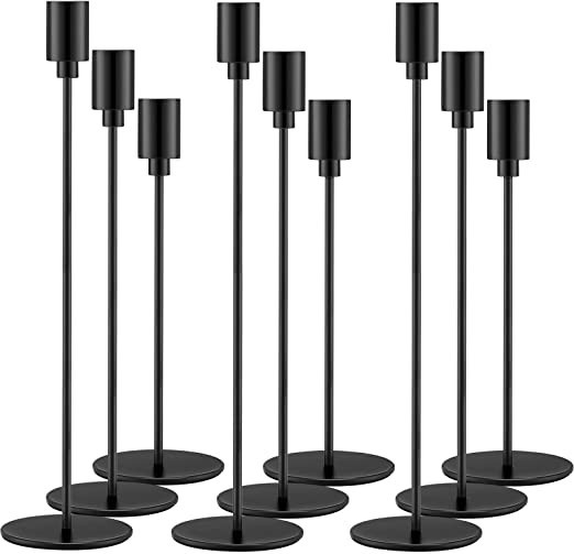 18 Pcs Candlestick Holders Metal Taper Candle Holder Set Vintage Decorative Tall Candle Holder Ta... | Amazon (US)