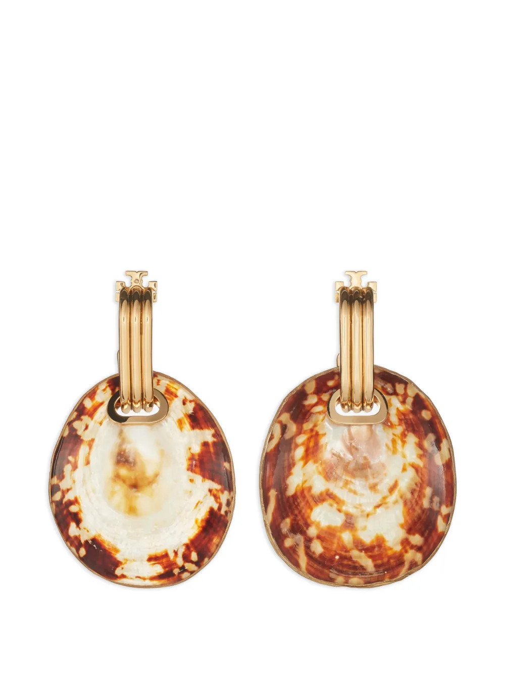Tory Burch Runway Shell Drop Earrings | Gold | FARFETCH | Farfetch Global