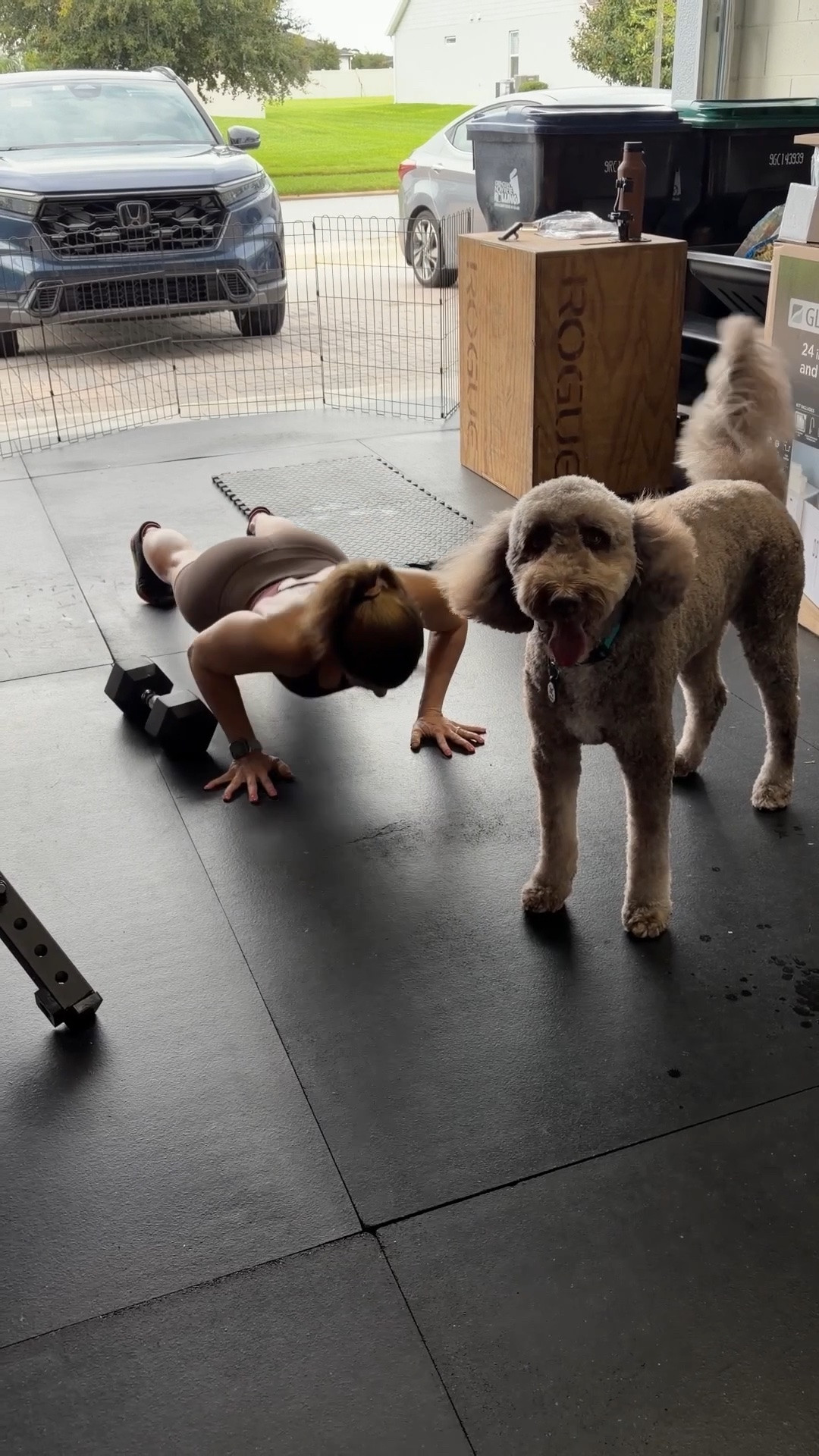 Garage gym workout - my fitness top is from Amazon — a great conservative option with a cute back design

#LTKPetite #LTKActive #LTKfitnessgoals