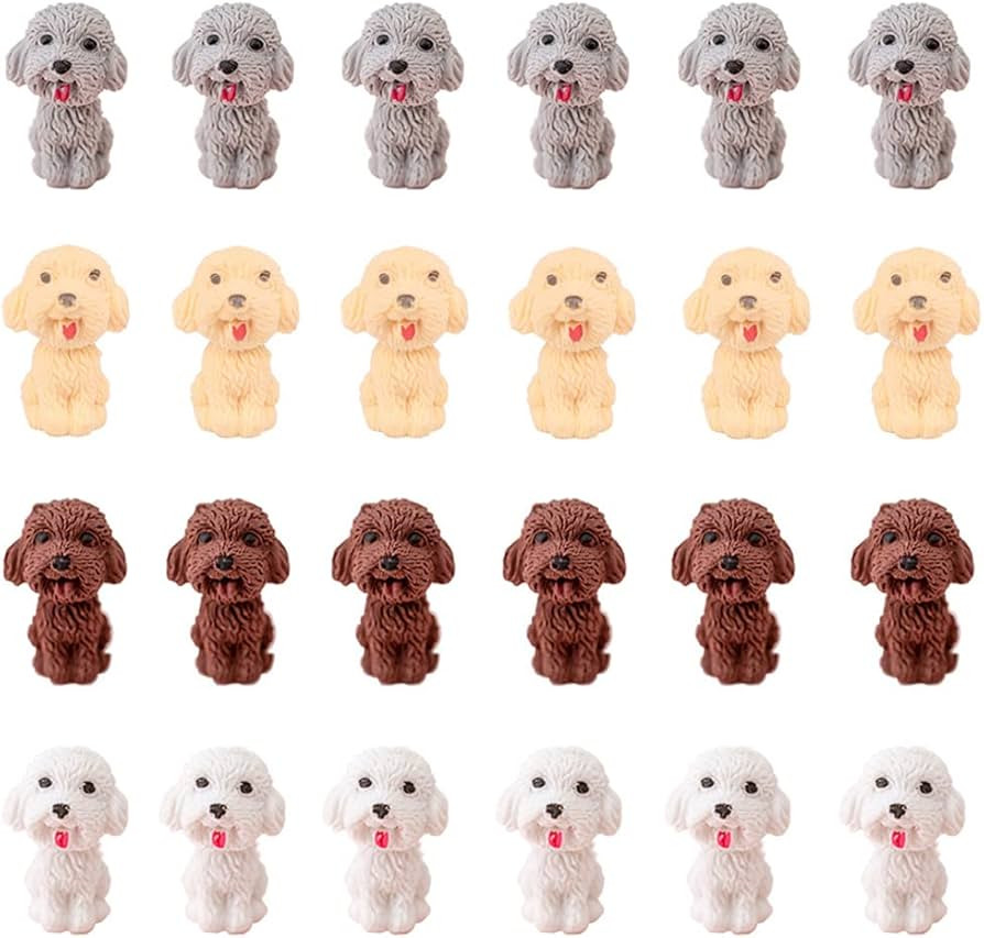 24 Pcs Cute Dog Pencil Erasers Toppers,Pencil Top Erasers,3D Animal Pet Erasers for Students Scho... | Amazon (US)