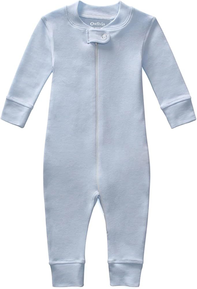 Owlivia Organic Cotton Baby Boy Girl Zip up Sleep N Play, Footless, Long/Short Sleeve | Amazon (US)