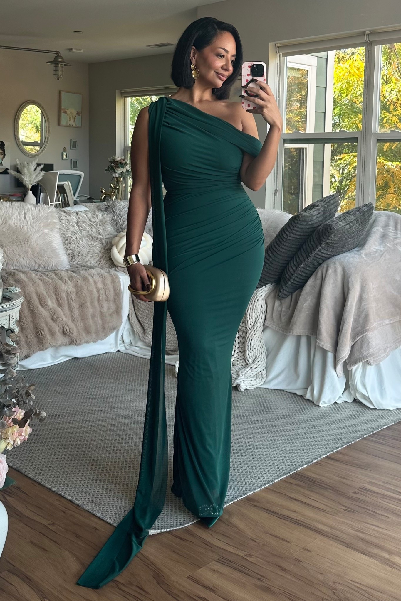 The most elegant formal dress to wear as a wedding guest outfit, to a gala or even for prom. So flattering on curves and the scarf is so versatile. First true to size and comes in multiple colors. 🫶🏽

#LTKOver40 #LTKWedding #LTKFindsUnder50