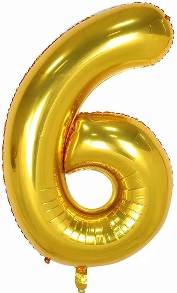 Tellpet Gold Number 6 Balloon, 40 Inch | Amazon (US)