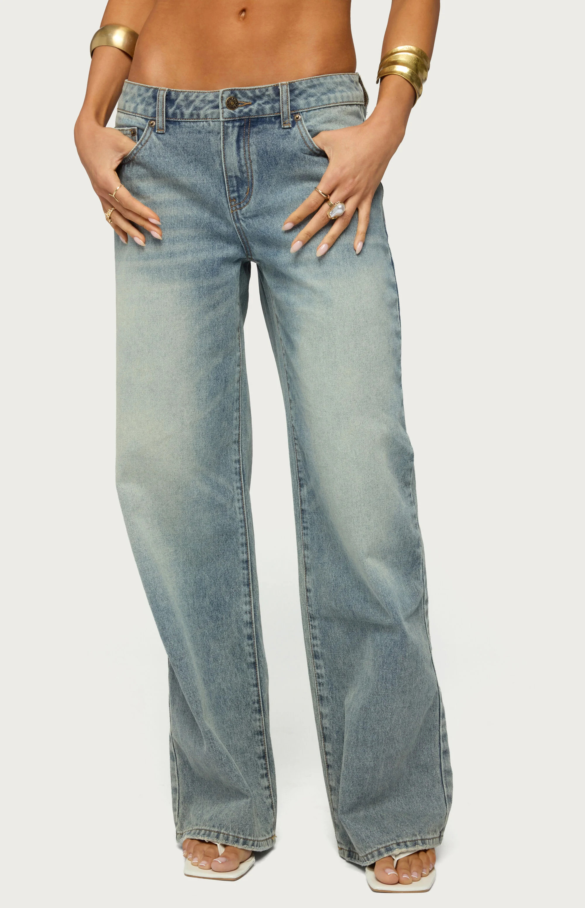 Edikted Raelynn Washed Low Rise Baggy Jeans | PacSun