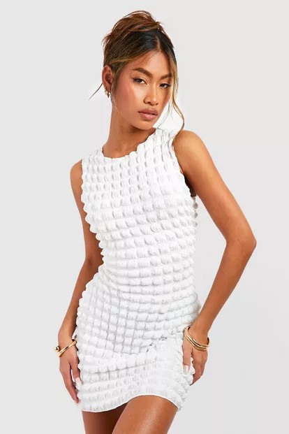 Bubble Jersey Sleeveless Mini Dress | Boohoo.com (UK & IE)