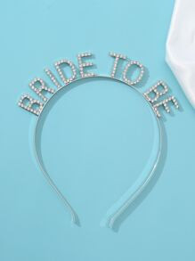 1pc Premium Alloy Sparkling Rhinestone "Bride To Be" Headband, Bridal Wedding Dress Accessory, Ba... | SHEIN
