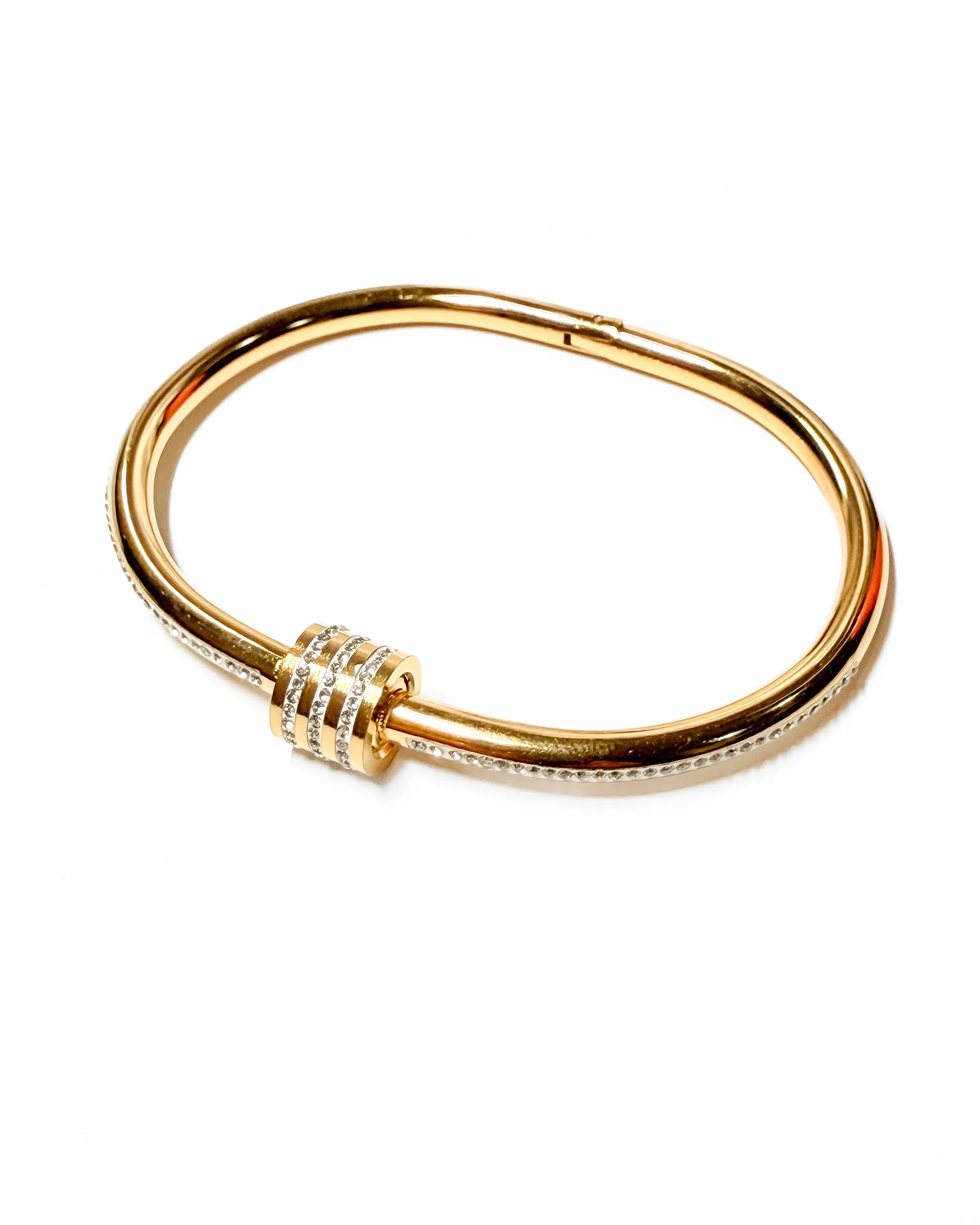 Crystal Gold Screw Bracelet | Care Tucker