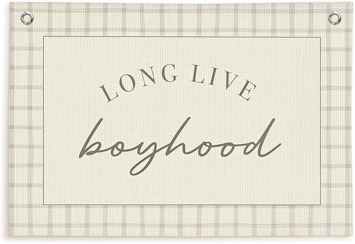Lacama Long Live Boyhood Banner Baby Boy Nursery Decor, Boy Nursery Decor, Vintage Wall Hanging F... | Amazon (US)