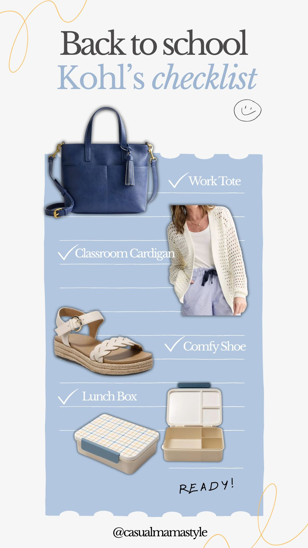 Back to School Teacher Checklist with @Kohls . The Tote, the Classroom Cardigan, the Comfy shoe, the Lunch box. You need all these things so grab them at #kohls in one spot! #kohlspartner #kohlsfinds . I did the hunting, you add to cart! 

Use Code: GET20 for 20% off!

#LTKActive #LTKU #LTKSaleAlert