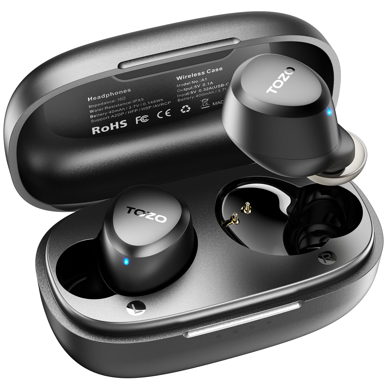 TOZO A1 Wireless Earbuds Bluetooth 5.3 Light Weight in Ear IPX5 Waterproof Headphones 2 Mic for A... | Amazon (US)