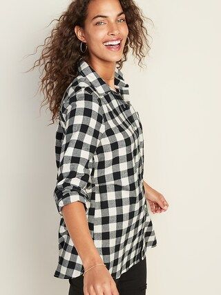 Patterned Flannel Tunic Shirt for Women | Old Navy US
