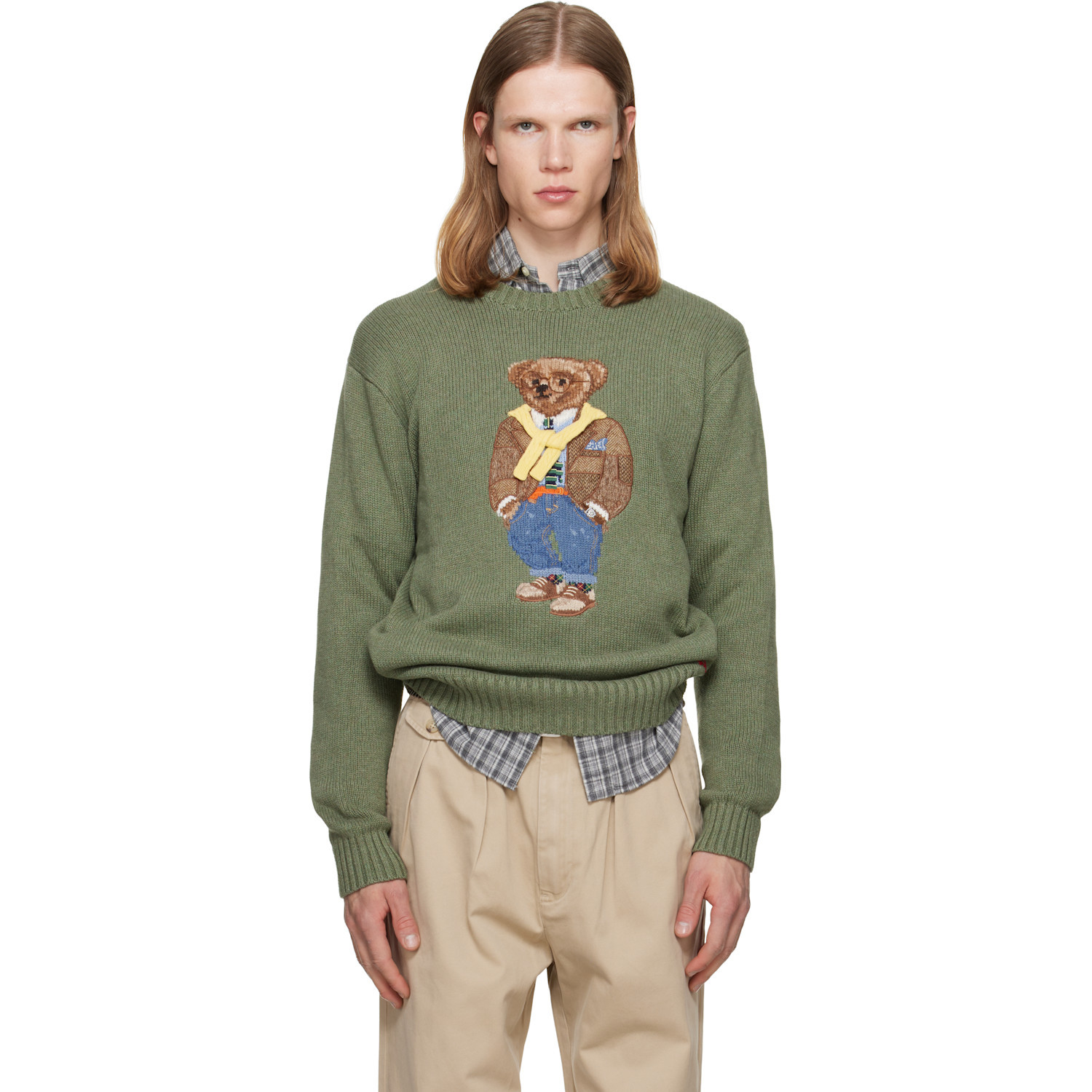 Polo Ralph Lauren Khaki Polo Bear Sweater | SSENSE
