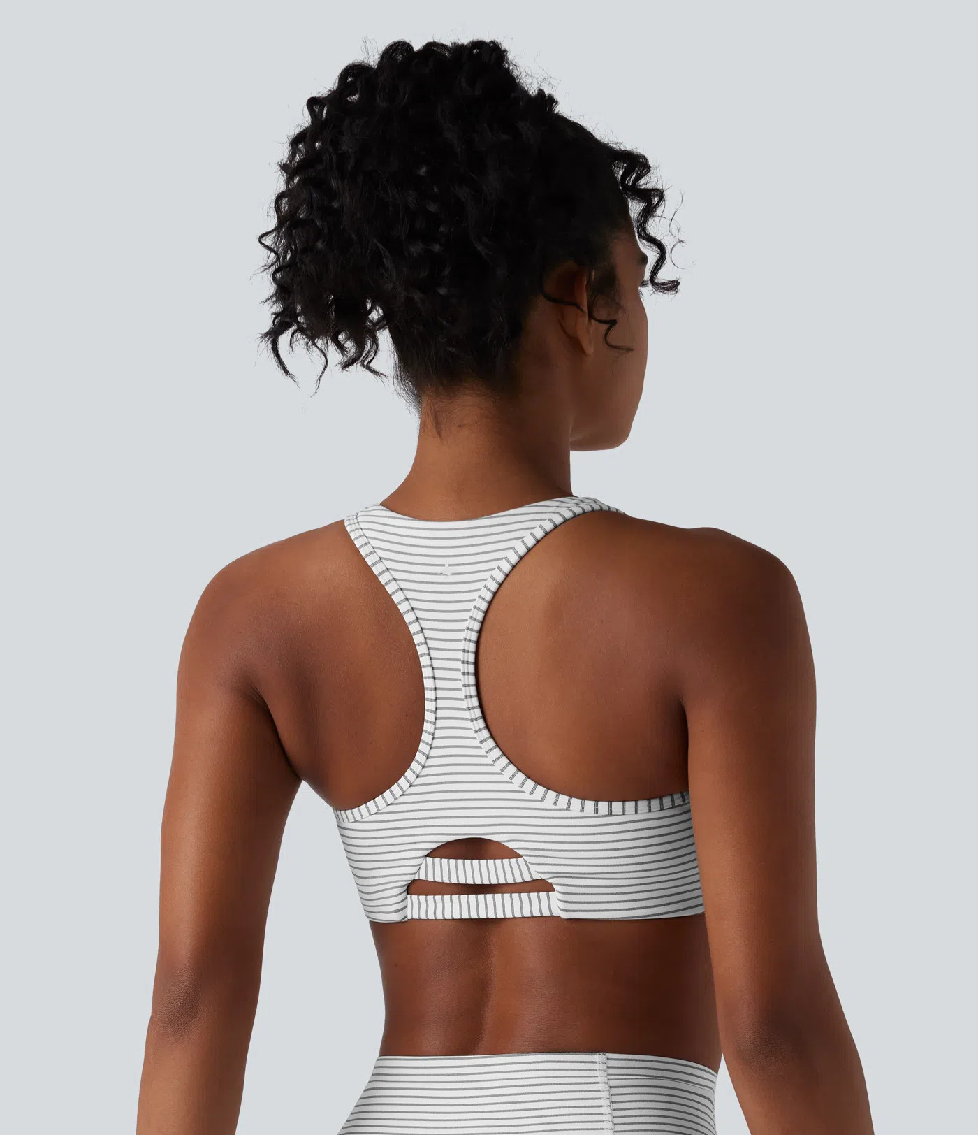 Women’s Medium Support Racerback Stripes Training Sports Bra - Halara | HALARA