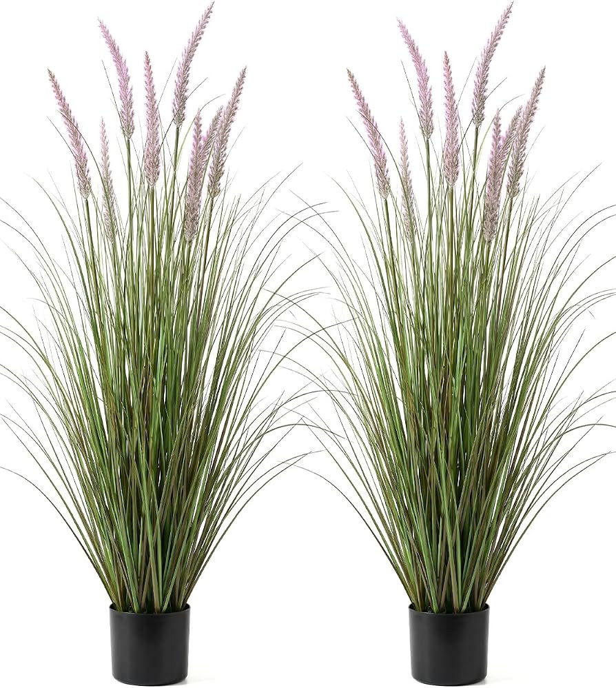 Artificial Cattail Grass 4FT-2 Set, 48" Fake Outdoor Indoor Plants | Amazon (US)