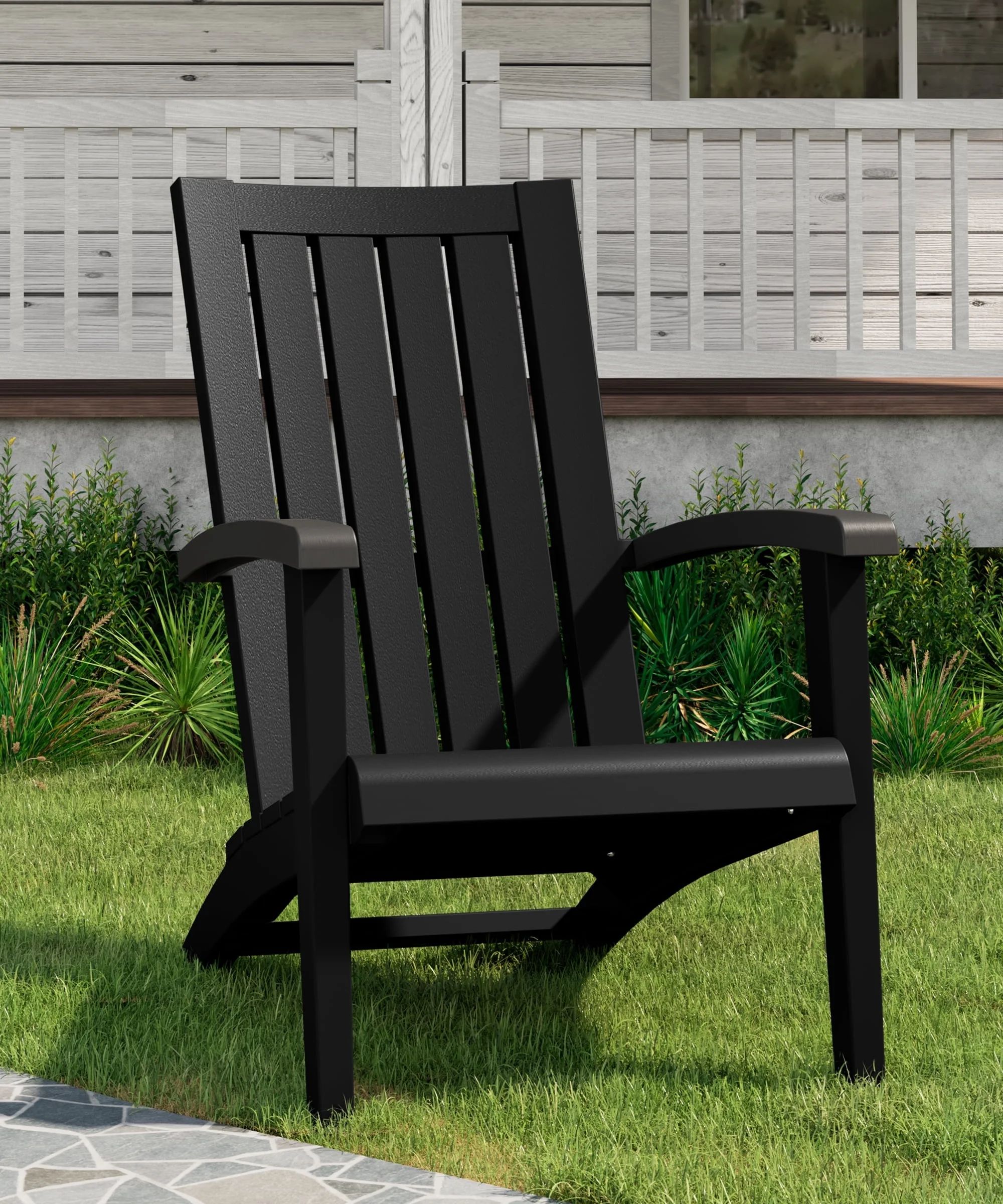 LHBcraft Modern Adirondack Chair HDPE Wood Texture, Plastic Patio Chairs, Weather Resistant Outdo... | Walmart (US)