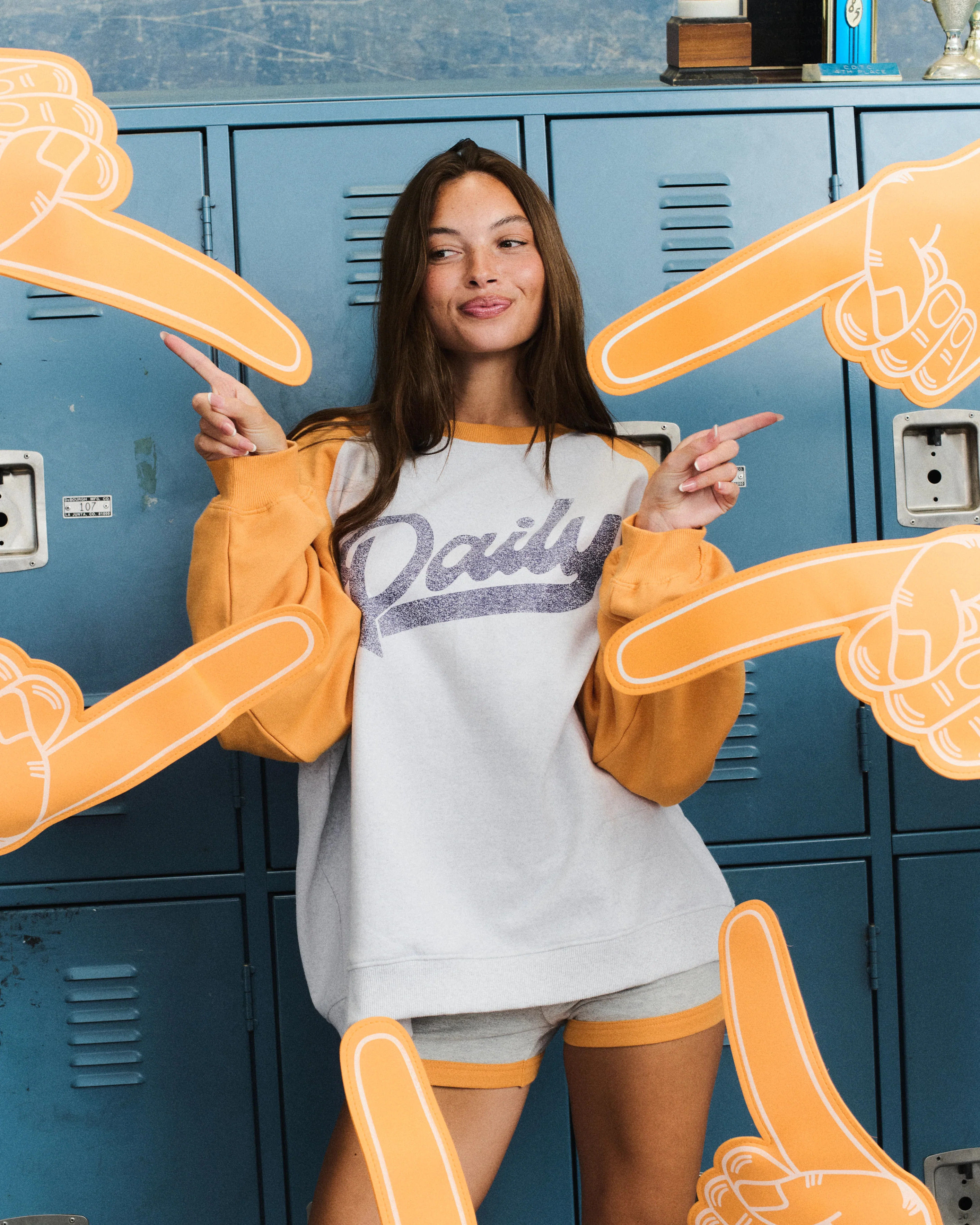 Fleece Raglan Americana Crew - Tajin + Heather Grey | Daily Drills LLC