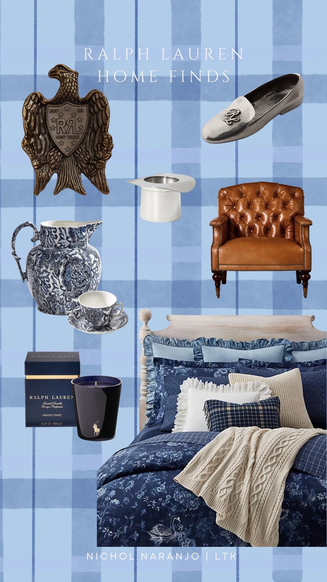 I can’t stop thinking about these home decor new arrivals at Ralph Lauren 😍 that floral bedding is so stunning and the silver slipper is the perfect little desk trinket! ✨