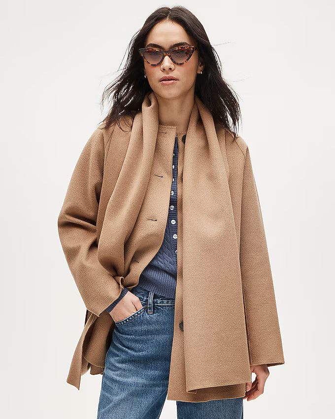 Scarf coat in drapey wool blend | J. Crew US