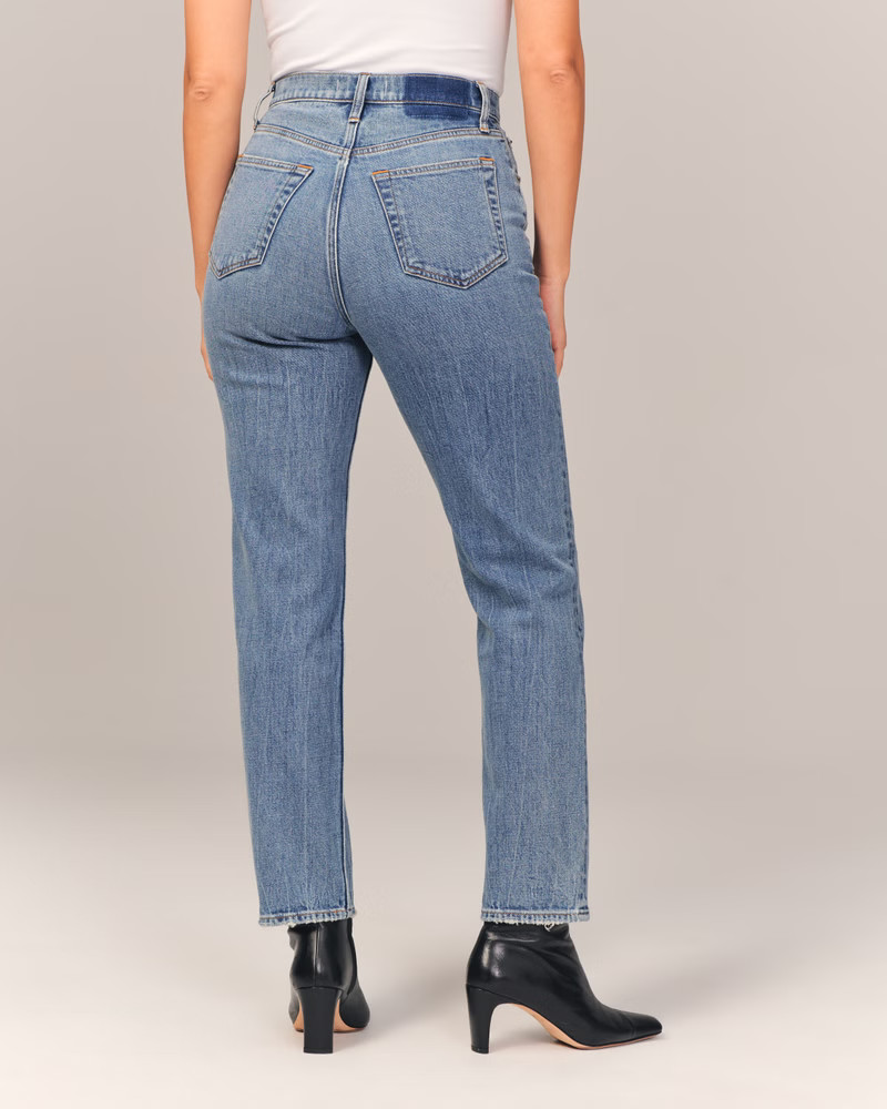 Curve Love Ultra High Rise Ankle Straight Jean | Abercrombie & Fitch (US)