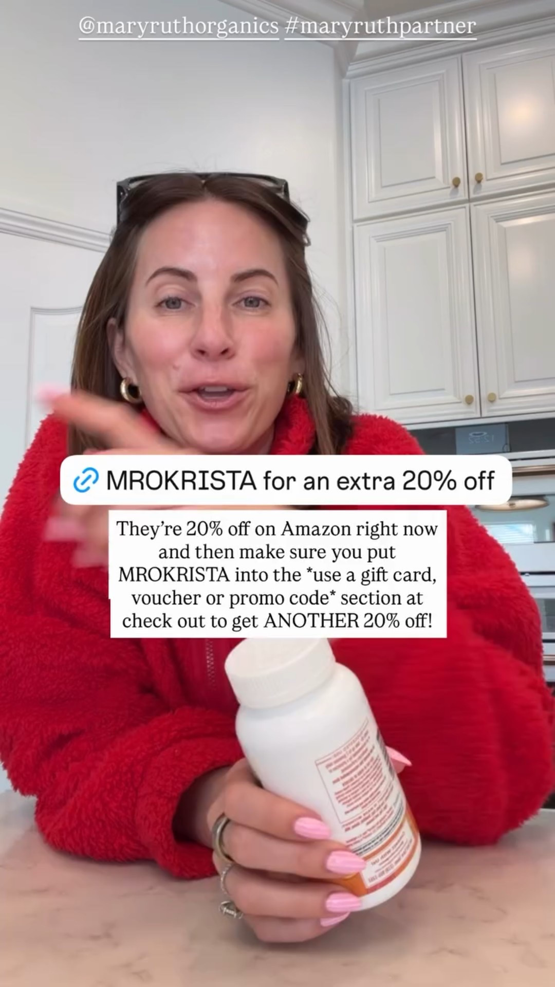 They’re 20% off on Amazon right now and then make sure you put MROKRISTA into the *use a gift card, voucher or promo code* section at check out to get ANOTHER 20% off! @maryruthorganics #maryruthpartner