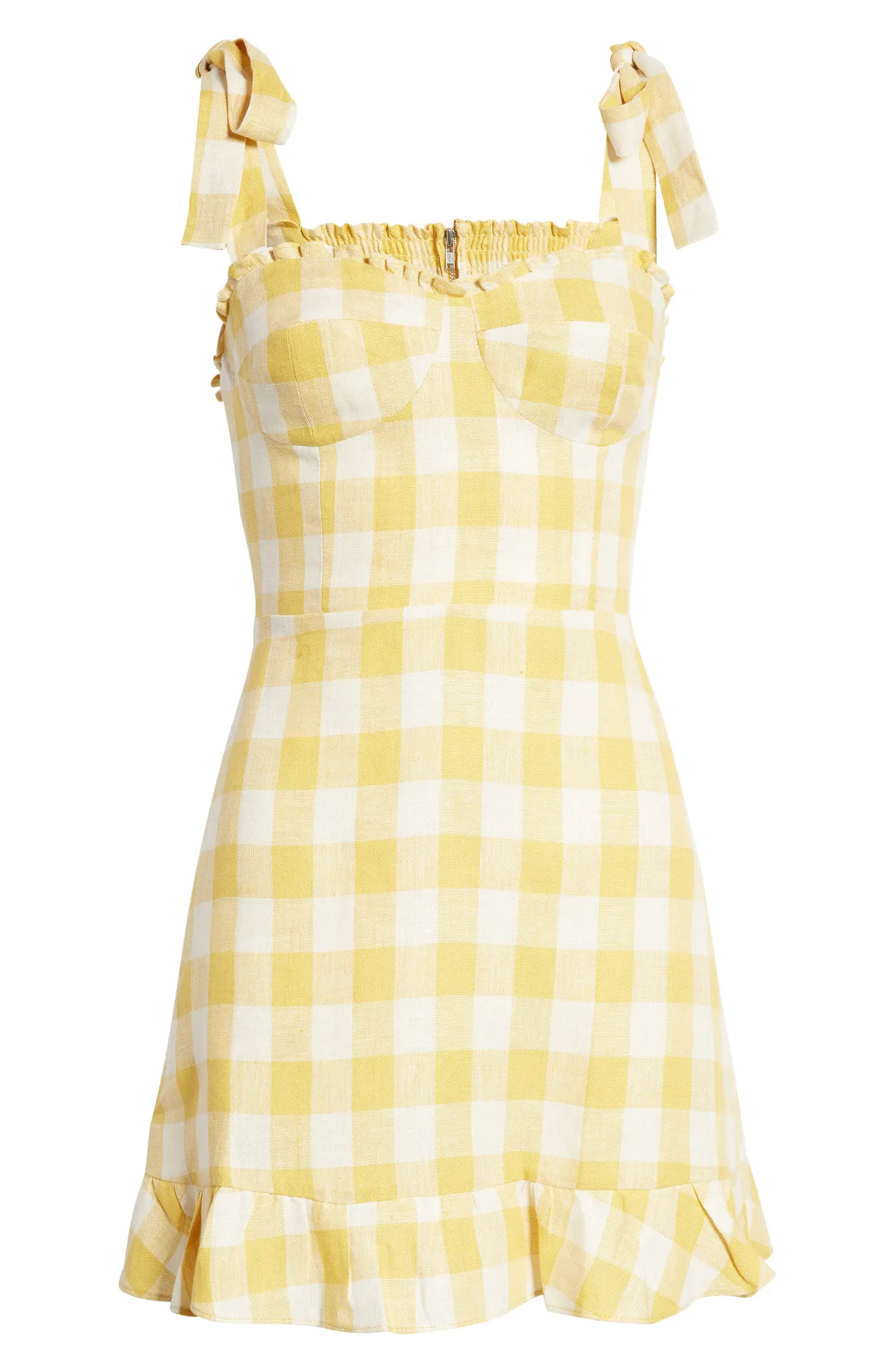 Reformation Desiree Check Minidress | Nordstrom | Nordstrom