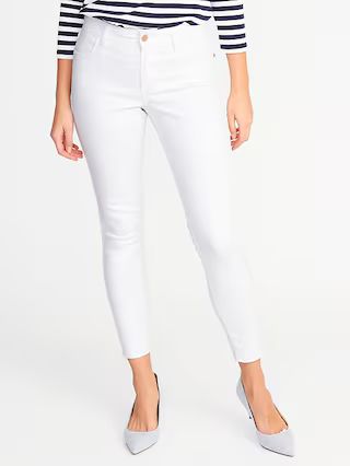 Old Navy Womens Mid-Rise Super Skinny White Ankle Jeans For Women Bright White Size 0 | Old Navy US