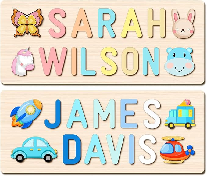 Name Puzzle for Kids Personalized, Custom Baby Boy Girl Gifts First Christmas Birthday Valentine ... | Amazon (US)