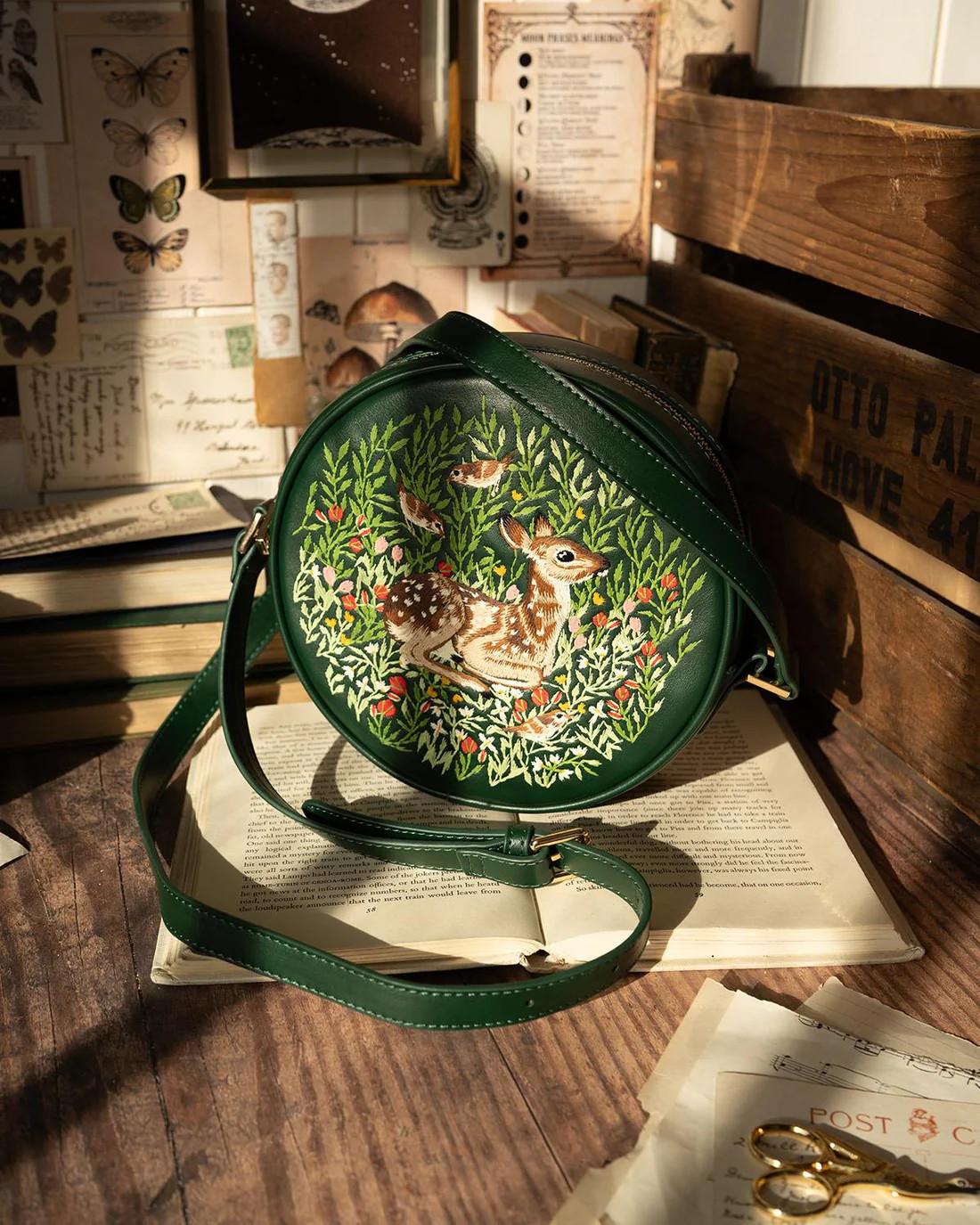 Resting Fawn Green Saddle Bag | Fable England | Fable England