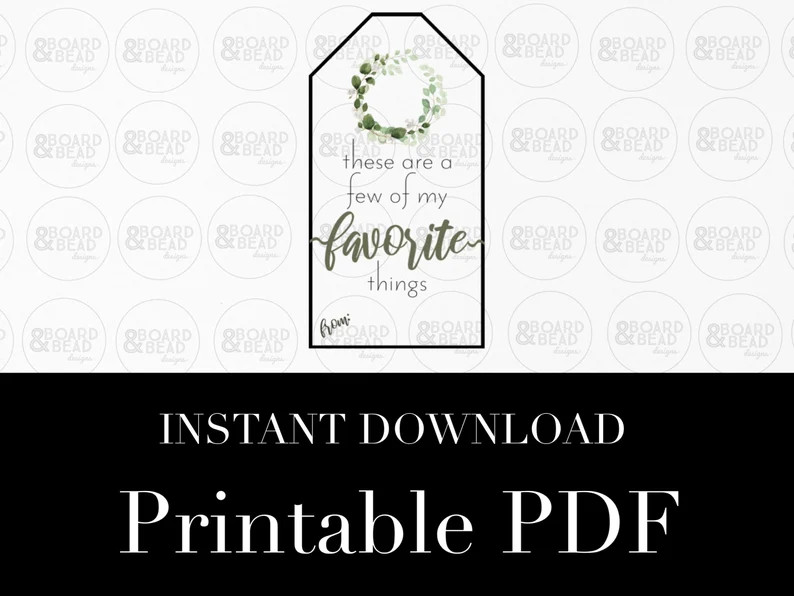 These are a Few of My Favorite Things Printable Gift Tag - Teacher Appreciation Printable - Favor... | Etsy (US)