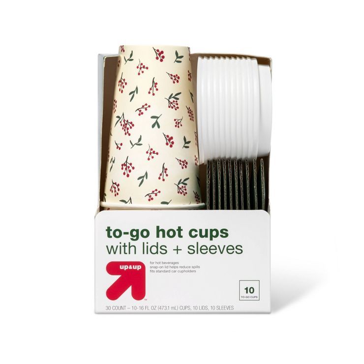 Holiday Disposable Drinkware Hot Cup - 16oz/10ct - up & up™ | Target