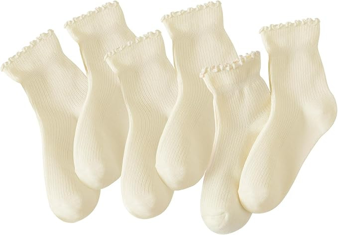 Hstyle 6 Pairs of Ruffle Socks Women, Cute Ruffle Ankle Socks | Amazon (US)