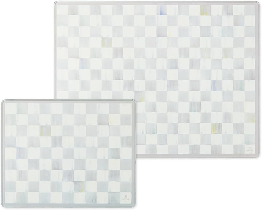 MACKENZIE-CHILDS Set of 2 Tempered Glass Cutting Boards, Countertop Cutting Boards, Gray-and-Whit... | Amazon (US)