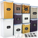 Click for more info about VERONES Large Tall Airtight Food Storage Containers, 10 PACK Plastic Airtight Kitchen & Pantry Or...