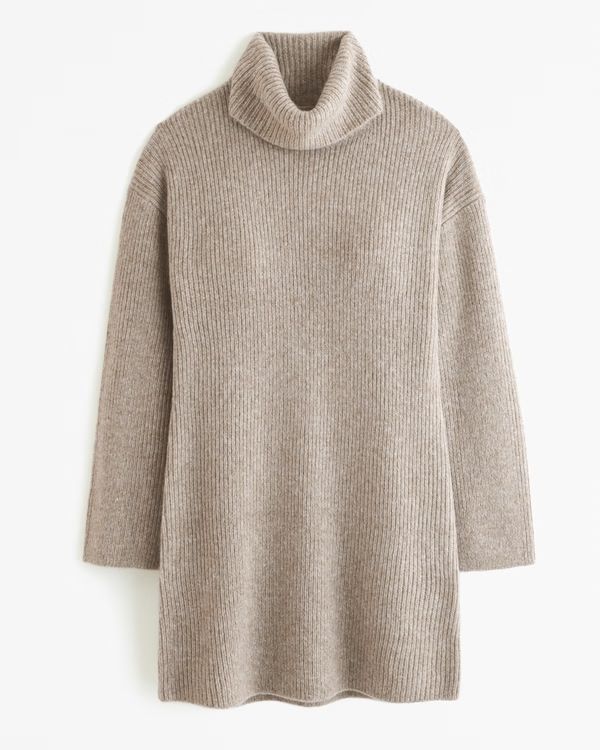 Long-Sleeve Turtleneck Mini Sweater Dress | Abercrombie & Fitch (UK)