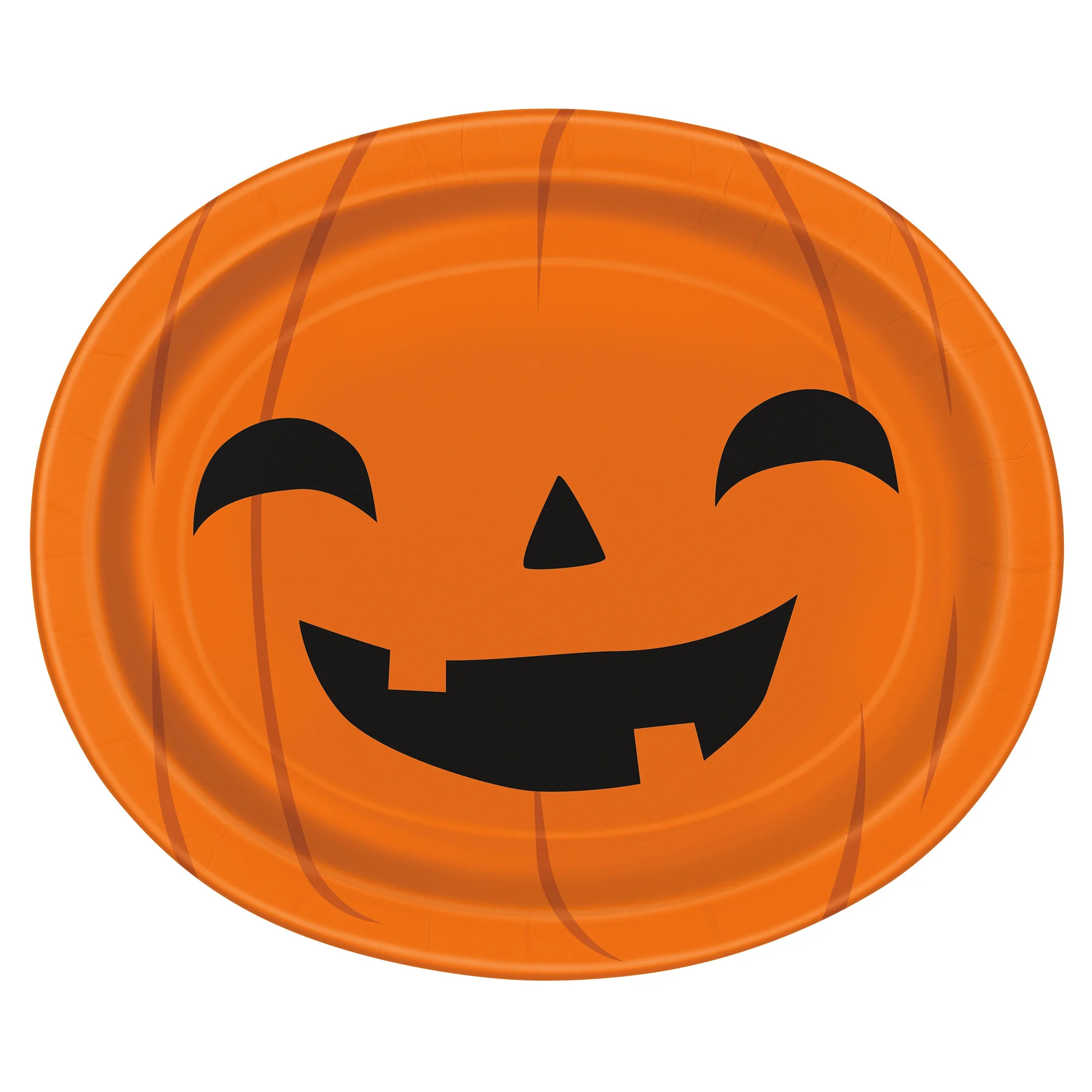 Halloween Jack-o'-Lantern Oval Plates, 12 in, 8 Count, by Way To Celebrate - Walmart.com | Walmart (US)