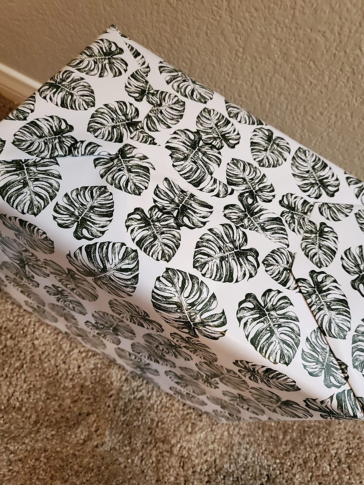 MAYPLUSS Reversible Wrapping Paper Roll - Mini Roll - 17 Inch X 32.8 Feet - Palm Leaves Design (4... | Amazon (US)