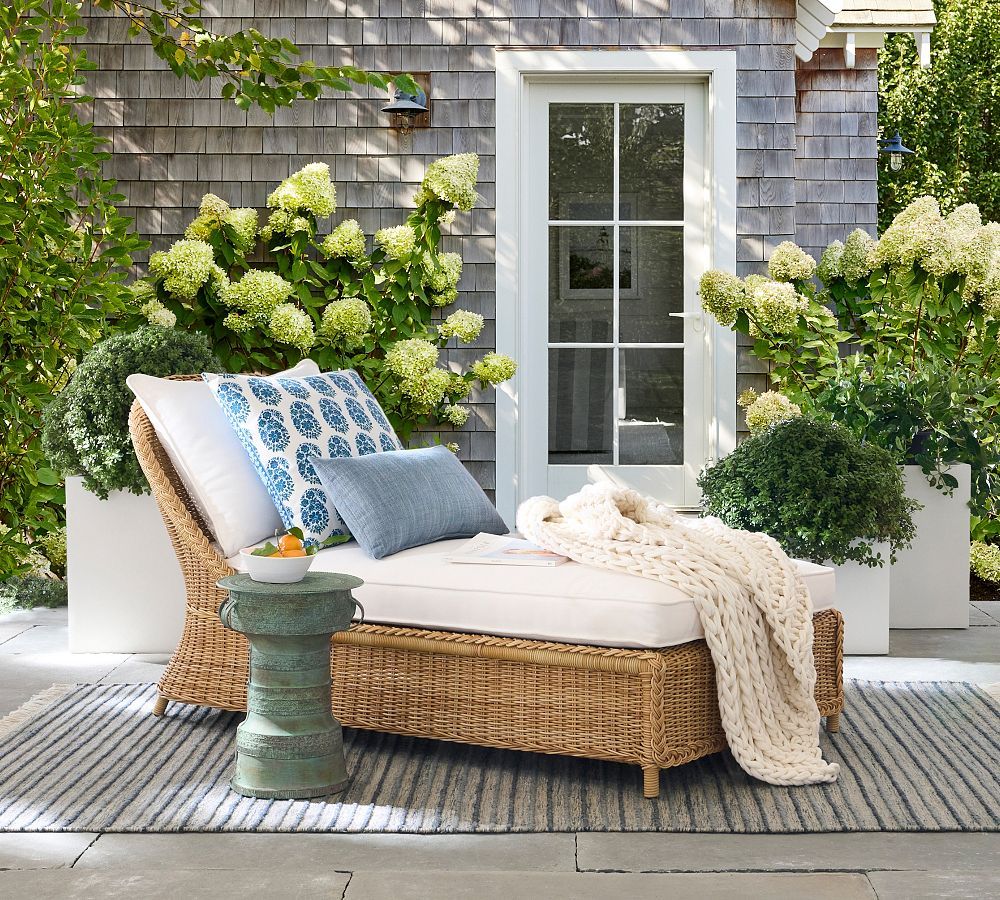 Westport Wicker Single Outdoor Chaise | Pottery Barn (US)