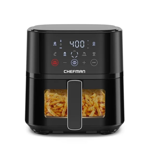 Chefman TurboFry Touch 4-Qt Easy-View Air Fryer w/ 4 Cooking Presets and 450F Hi-Fry Button - Bla... | Walmart (US)