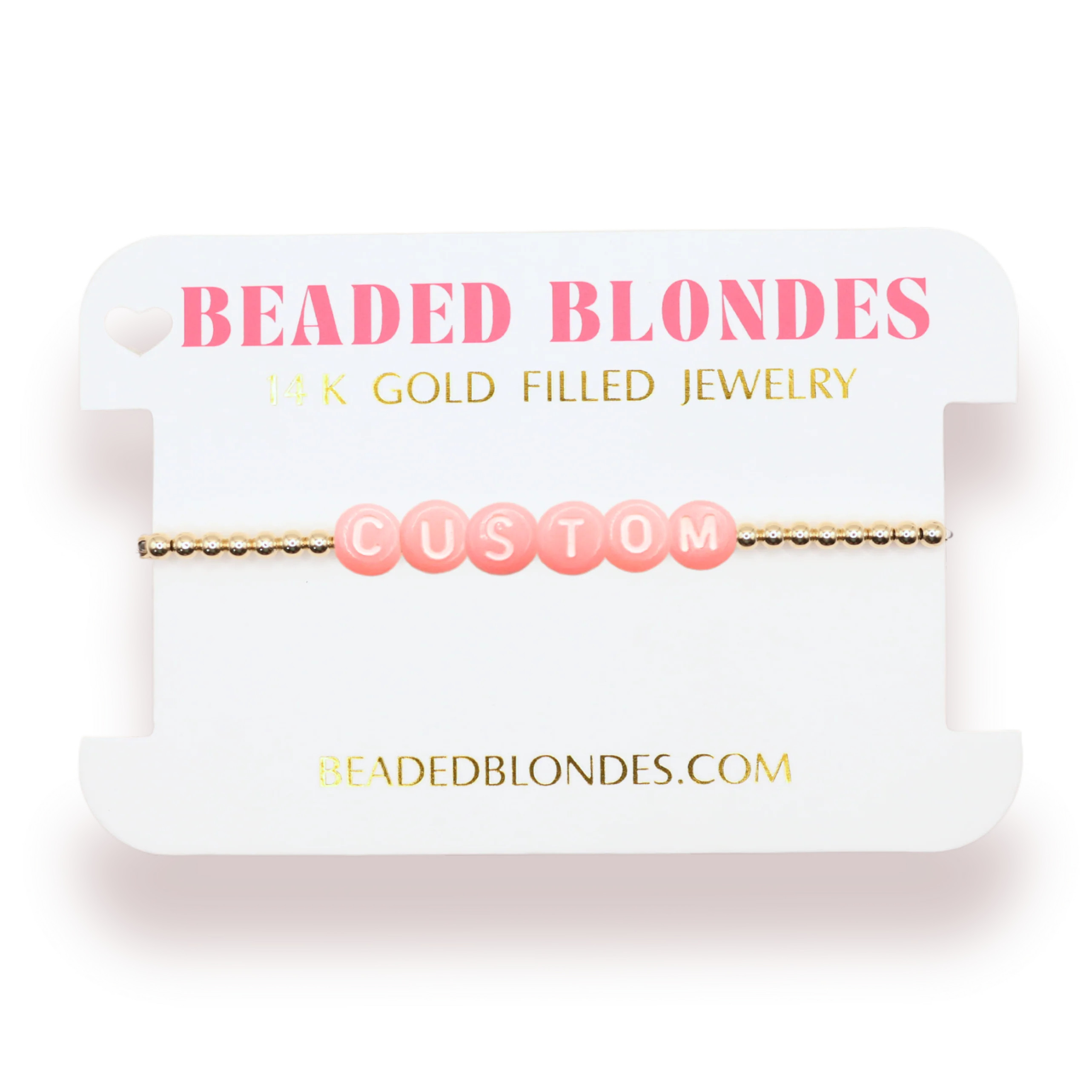 Custom Pink Pastel Letter Bracelet | Beaded Blondes