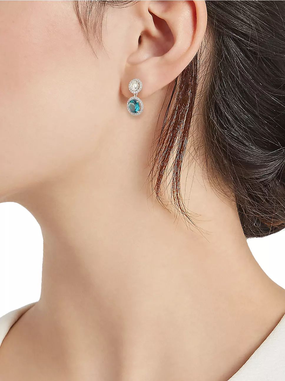 Modern Love Sterling Silver & Cubic Zirconia Halo Double-Drop Earrings | Saks Fifth Avenue
